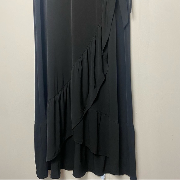 NWT Lane Bryant Soft Stretch Jersey Knit Faux Wrap Midi Dress Black size 2X - Picture 10 of 13